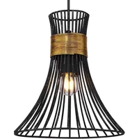 GLOBO Pendelleuchte Purra Ø 22 cm Metall Schwarz