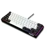 Snpurdiri 60% kabelgebundene Gaming Tastatur, Kompakte RGB beleuchtete Mini Tastatur mit mechanischem Gefühl, Leise Membran Tastatur, Tragbare Büro & Reise Tastatur(schwarz weiß Deutsches Alphabet)