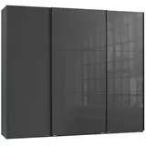 luma-home Schwebetürenschrank 22032 250 x 216 x 65 cm Anthrazit/Schwarz