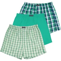 Normani Boxershorts kariert blau / grün / weiß S 3er Pack