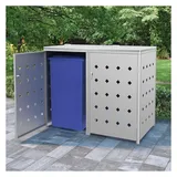 vidaXL Mülltonnenbox für 2 Tonnen 138 x 77,5 x 115,5 cm silber