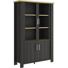 Gami Vitrine Sequoia 121 x 40 x 183 cm Schwarz