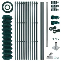 Estexo Gartenzaunset Gartenzaun Zaunset 1,0 x 25 m Maschendraht Aufschraubhülsen Set