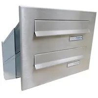 Letterbox24.de 2er Edelstahl Mauerdurchwurf Briefkastenanlage -