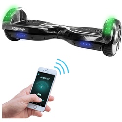 ROBWAY W1 Hoverboard für Erwachsene und Kinder, 6,5 Zoll, Self-Balance, Bluetooth, App, 700 Watt, LEDs (Dark Matter)