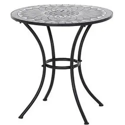 Gartentisch Mosaik ca. 60x71 cm Schwarz