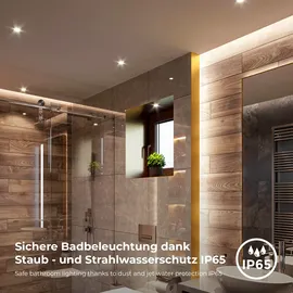 B.K.Licht - 6er Set LED IP65, warmweiß, schwarz