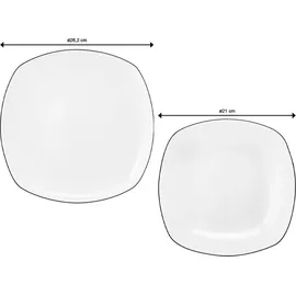 SELTMANN WEIDEN Lido Tafelservice 12-tlg. eckig black line