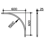Keuco Duschvorhangstange L-Form 90 x 90 cm silber