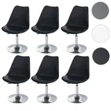 Mendler Drehstuhl Malmö T501 Kunstleder schwarz 6er Set