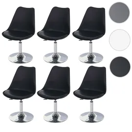 Mendler Drehstuhl Malmö T501 Kunstleder schwarz 6er Set
