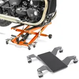 Set: Motorrad Hebebühne Midlift XL bis 500kg or ConStands mit Rangierhilfe Easy Mover II bis 320kg grau