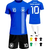Deutschland Trikot Kinder Herren Damen WM 2026 Fussball Geschenke Jungen Coole Sachen für Jungs Fußball Trainingsanzug Tshirt EM Shirt geschenk junge 10 jahre Fußballtrikot Mädchen Set IIIII20Fo7IIIII - 134
