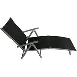BruKa Gartenliege Sonnenliege RIO Schwarz Gartenliege Liegestuhl Strandliege Liege schwarz