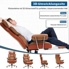 GTPLAYER Gaming Stuhl Kunstleder Braun