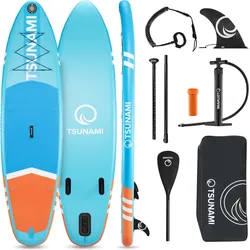 Stand Up Paddling Board zum Paddeln Aufgeblasen universal TSUNAMI  T02 320 cm blau|orange 320 CM