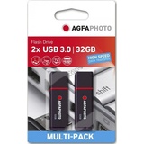 AgfaPhoto USB 3.2 Gen 1 32GB black MP2 (32 GB, USB 3.2), USB Stick, Schwarz