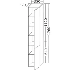 Burgbad Badu Hochschrank 35 cm 2 Türen Weiß