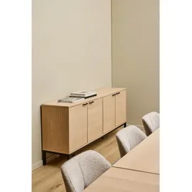 Actona Sideboard 180 x 80 x 40 cm Beige / Schwarz / Weiß