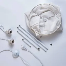 LINDBY Stoff-Stehleuchte Liana in konkaver Form