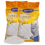 Lyra Pet 2 x 15 Liter Lyra Pet® White Cat Katzenstreu mit Babypuderduft