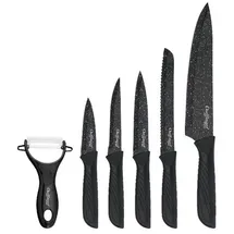 Cheffinger 6-teiliges Messer-Set mit Schäler Schwarz