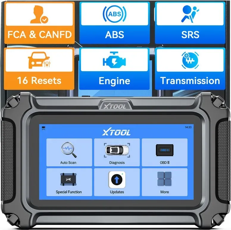 XTOOL D5 Fahrzeug-Codierer und Reset-Tool, Kfz-Diagnosegerät für Motor, ABS, SRS und Getriebe, mit EPB-Dienst, ABS-Bleeding, Drosselklappe Neulernen, Warnleuchte (Check Engine) löschen, mit 10 Reset-Funktionen, kostenlose Software-Updates