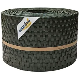 zaun|zu® Sichtschutzstreifen Rattan 10 x 255 cm Grün 10 St.