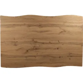 Sam Esstisch Baumkante Holz Wildeiche-Optik 120 x 80 U-Gestell weiß JOSY - Naturbelassen