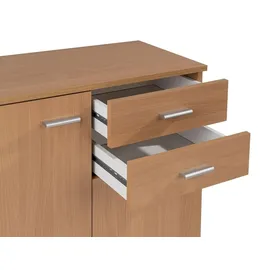 calitan furniture Kommode SOLO, Buche Dekor - B 71 cm - 2 Türen 2 Schubladen - 1 Einlegeboden