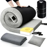 Willpo Schaumstoff Camping Matratze 191 x 76 x 7 cm– Outdoor Isomatte für Auto, Zelt, Reise, Gästematratze Klappmatratze mit Abnehmbare wasserdichte Bezug& Tasche Grau