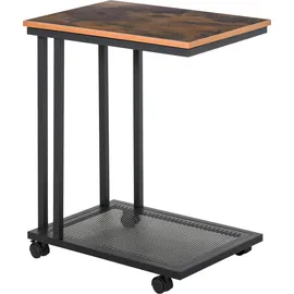 Homcom Beistelltisch C-Form 51 x 36 x 65 cm Schwarz/Walnuss