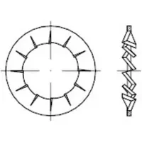 Industrial Quality Supplies DIN 6798 Fächerscheibe, FST I 10,5