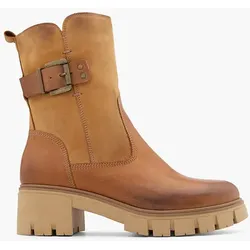 Leder Stiefelette - Damen - cognac - 41