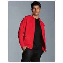 TRIGEMA Sweatjacke TRIGEMA "TRIGEMA Sweatjacke mit Kapuze", Herren, Gr. L, rot (vulcano), 70% Baumwolle, 30% Polyester, Basic, Sweatjacken Sweatjacke