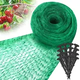 Gartennetz Vogelschutznetz 10m x 20m + 20 Stifte zur Befestigung Grün
