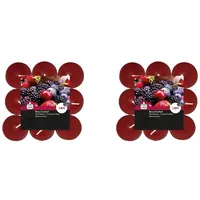 Teelichter Duft 2x18 Stück (36 Teelichter) - Brenndauer: 8 Std., Rußfrei - für Windlicht, Teelicht-Glas, Kerzenständer - Weihnachten, Geschenk, Deko, Hochzeit, Gastro (Weinrot - Duft: Beerencocktail)