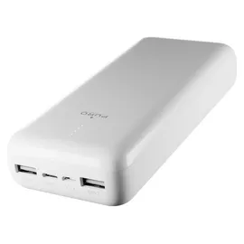 PURO Power Bank 20000 mAh mit zwei USB-A-Anschlüssen und einem USB-C-Schnellladeanschluss – inklusive Kabel - Weiß