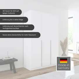 Rauch »Kleiderschrank Schrank Garderobe AGORDO mit Dekor- oder Hochglanzfront« in zwei Griff-Farben, Breiten 91-360 cm, durchdachte Innenausstattung, in 7 Breiten und 2 Höhen MADE IN GERMANY, weiß