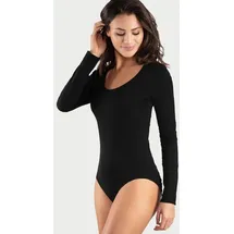 VIVANCE Langarmbody Schwarz/Weiß 40/42