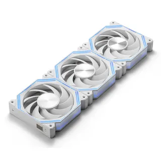 darkFlash INF34 120-mm-PC-Gehäuselüfter, Daisy-Chain, Kühlung mit bis zu 2000 U/min, 4-Poliger PWM, ARGB-CPU-Kühler, Computerlüfter, 3er-Pack (Weiß, Vorwärts)