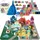 Kruzzel Spielset Puzzlematte Holzbausteine mit Buchstaben und Ziffern Fahrzeuge Figuren Sortierspielzeug 19159