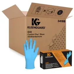 KleenGuard® G10 Comfort PlusTM Nitrilhandschuhe, blau, puderfrei 54188 , 1 Packung = 100 Stück, Größe L