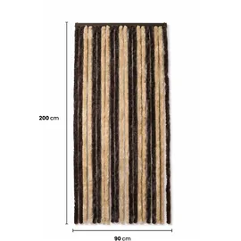 Lemodo Flauschvorhang 90 x 200 cm Braun/Beige Fliegenschutz