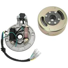 EVGATSAUTO Magneto Stator Schwungrad Rotor Kit Kupfer Aluminium für 90-140 ccm Kickstart Motor