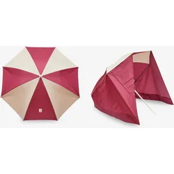 Sonnenschirm Strand PARUV Windstop UPF 50+ 2 Plätze Ecodesign violett/beige EINHEITSGRÖSSE