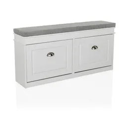 hjh living Estha I 104 x 20 x 47,5 cm Sitzbank grau/weiß