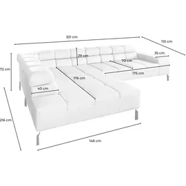 KAWOLA Ecksofa NELSON beige Leder