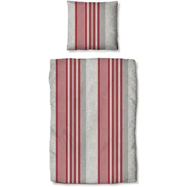 Traumschlaf Mountain Stripe Berry Gestreift 200 x 220 cm + 2 x 80 x 80 cm