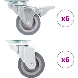 vidaXL Schwerlastrolle 12 Stk. 50 mm